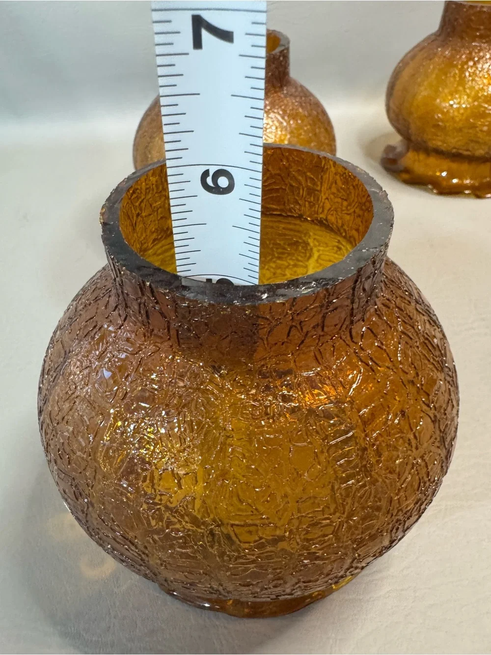Vintage MCM Art Deco Amber Glass Globe Lamp Chandelier Shade Etched Design set 3